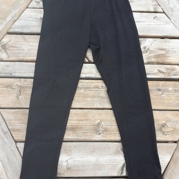 Textured Black Devoted Lounge Pants L Honey Comb - Picture 2 of 5